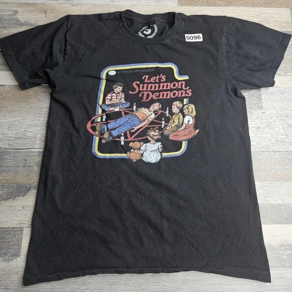 HALLOWEEN Let's Summon Demons Teepublic Tshirt Black Small - Picture 2 of 8